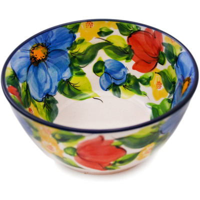 Polish Pottery Bowl 5&quot; Feel-good Florals UNIKAT