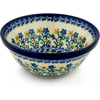 Polish Pottery Bowl 5&quot; Field Of Wildflowers