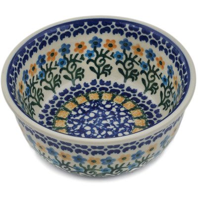 Polish Pottery Bowl 5&quot; Field Of Wildflowers