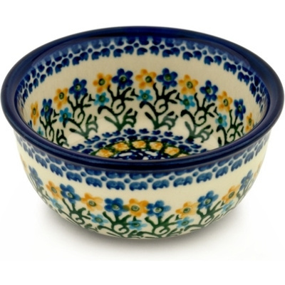 Polish Pottery Bowl 5&quot; Field Of Wildflowers