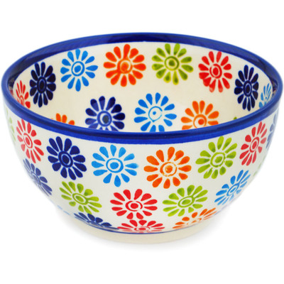 Polish Pottery Bowl 5&quot; Fiesta Flowers