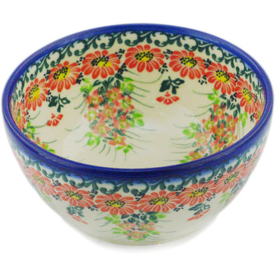 Polish Pottery Bowl 5&quot; Flora Fantasia UNIKAT