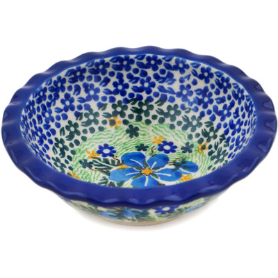 Polish Pottery Bowl 5&quot; Floral Blue Dreams UNIKAT