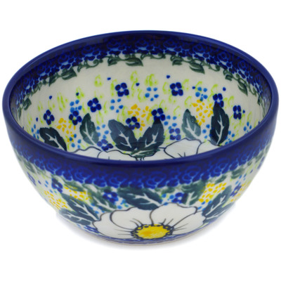 Polish Pottery Bowl 5&quot; Floral Fantasy