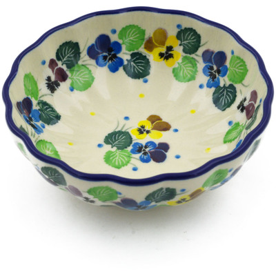 Polish Pottery Bowl 5&quot; Flourishing Petals