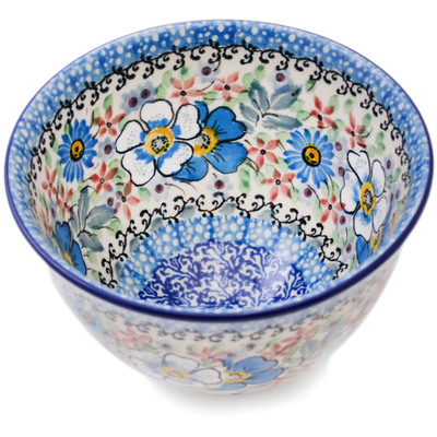 Polish Pottery Bowl 5&quot; Flower Crown UNIKAT