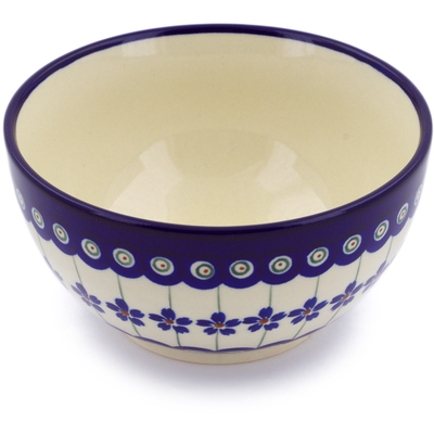 Polish Pottery Bowl 5&quot; Flowering Peacock