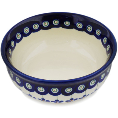 Polish Pottery Bowl 5&quot; Flowering Peacock