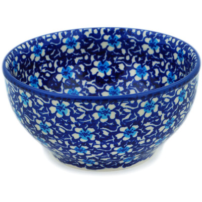 Polish Pottery Bowl 5&quot; Flowers On The Lake