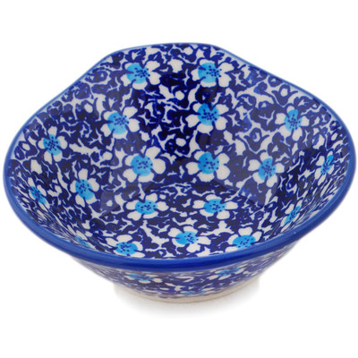 Polish Pottery Bowl 5&quot; Flowers On The Lake