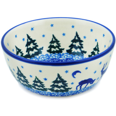 Polish Pottery Bowl 5&quot; Forest Night