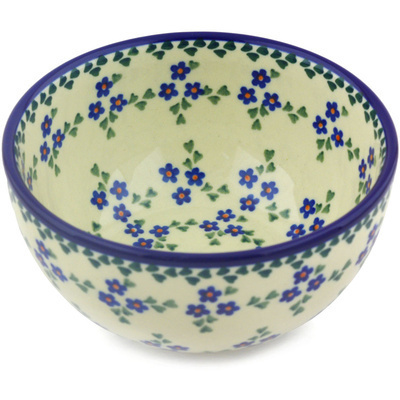Polish Pottery Bowl 5&quot; Forget Me Not Chain