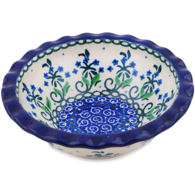 Polish Pottery Bowl 5&quot; Forget Me Not Circle UNIKAT
