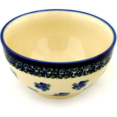 Polish Pottery Bowl 5&quot; Forget Me Not Dots