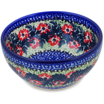 Polish Pottery Bowl 5&quot; Front Porch Blooms