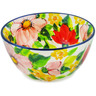 Polish Pottery Bowl 5&quot; Full Of Flowers UNIKAT