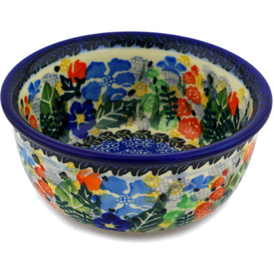 Polish Pottery Bowl 5&quot; Garden Flight UNIKAT