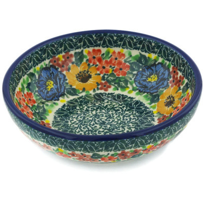 Polish Pottery Bowl 5&quot; Glorious Beauty UNIKAT