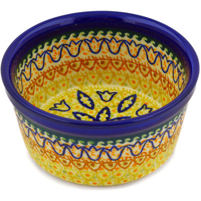 Polish Pottery Bowl 5&quot; Golden Tulip UNIKAT