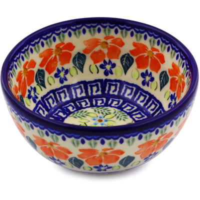 Polish Pottery Bowl 5&quot; Grecian Fields