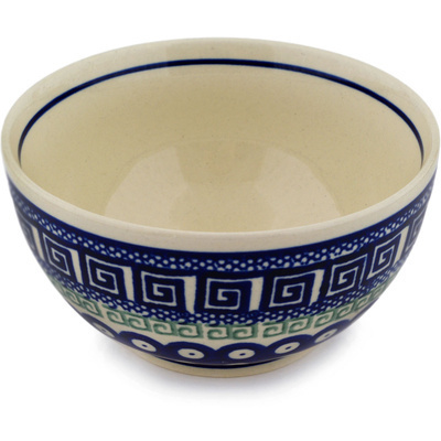 Polish Pottery Bowl 5&quot; Grecian Peacock