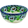 Polish Pottery Bowl 5&quot; Green Flora
