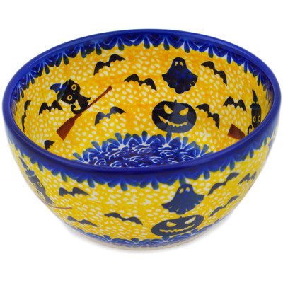 Polish Pottery Bowl 5&quot; Halloween Evening