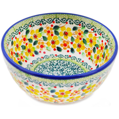 Polish Pottery Bowl 5&quot; Happy Thoughts UNIKAT