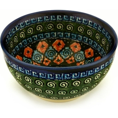 Polish Pottery Bowl 5&quot; Harlequin UNIKAT