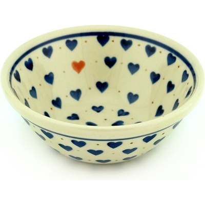 Polish Pottery Bowl 5&quot; Heart Of Hearts