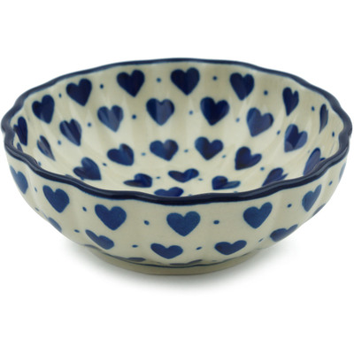 Polish Pottery Bowl 5&quot; Hearts Delight