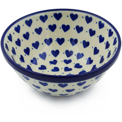 Polish Pottery Bowl 5&quot; Hearts Delight