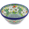 Polish Pottery Bowl 5&quot; Hidden Pansy UNIKAT