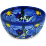 Polish Pottery Bowl 5&quot; Himalayan Blue Poppy UNIKAT