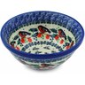 Polish Pottery Bowl 5&quot; Holly Robin