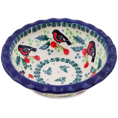 Polish Pottery Bowl 5&quot; Holly Robin