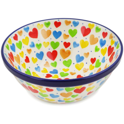 Polish Pottery Bowl 5&quot; In Love With Love UNIKAT