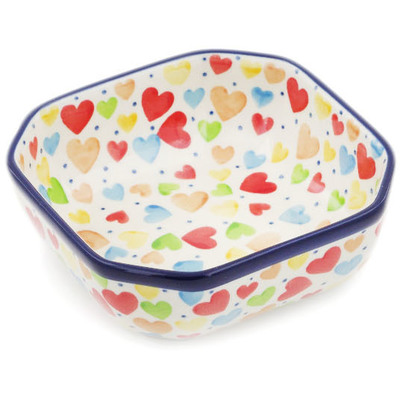 Polish Pottery Bowl 5&quot; In Love With Love UNIKAT