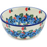 Polish Pottery Bowl 5&quot; Indigo Roses