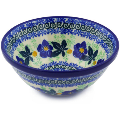Polish Pottery Bowl 5&quot; Infinity Flower