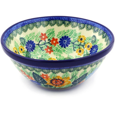 Polish Pottery Bowl 5&quot; Iris Spring UNIKAT