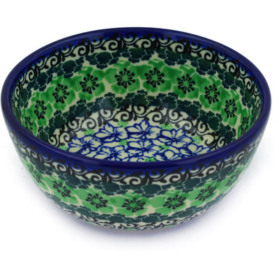 Polish Pottery Bowl 5&quot; Kiwi Flower