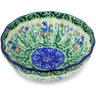 Polish Pottery Bowl 5&quot; Lakeside Blooms UNIKAT