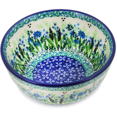Polish Pottery Bowl 5&quot; Lavender Meadow UNIKAT