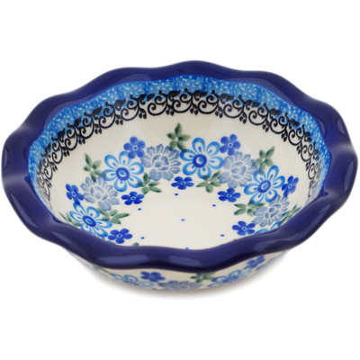 Polish Pottery Bowl 5&quot; Light Blue Lace