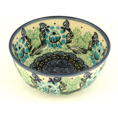 Polish Pottery Bowl 5&quot; Lotus Shores UNIKAT