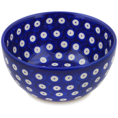 Polish Pottery Bowl 5&quot; Lovely Blue Eyes