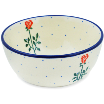 Polish Pottery Bowl 5&quot; Lovely Rose