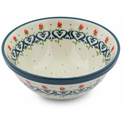 Polish Pottery Bowl 5&quot; Lovely Rose