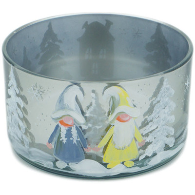 Polish Pottery Bowl 5&quot; Lovers In Snow